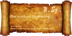 Maricsics Szabolcs névjegykártya