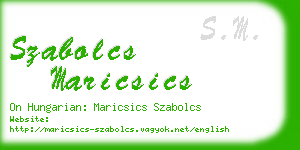 szabolcs maricsics business card